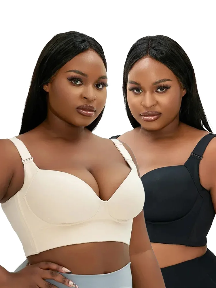 Nakans Back Smoothing Bra, Fashion Deep Cup Bra Hides Back Fat for