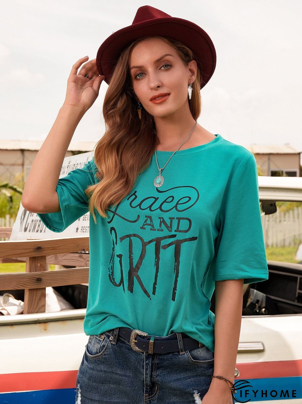 Summer casual simple printed T-shirt | IFYHOME