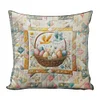 Flower Snowman Egg-11CT Stamped Cross Stitch Pillowcase 45*45cm