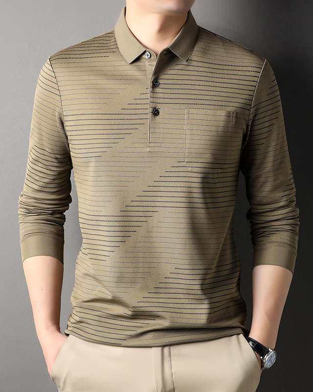 Men's Premium Lapel Long Sleeve POLO Shirt