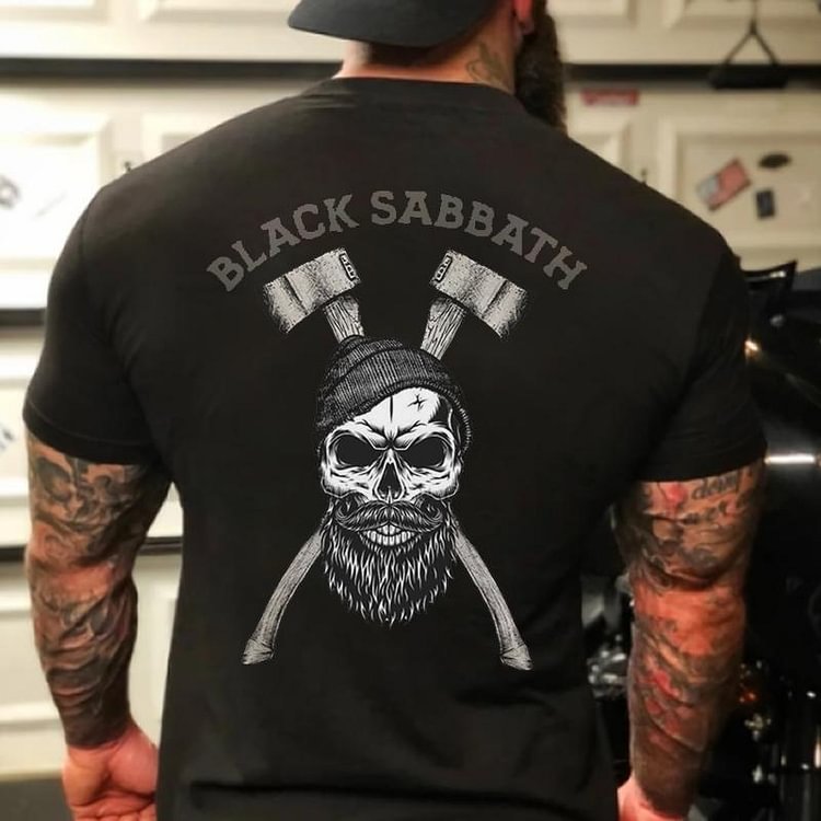 Axe skull print vintage t-shirt
