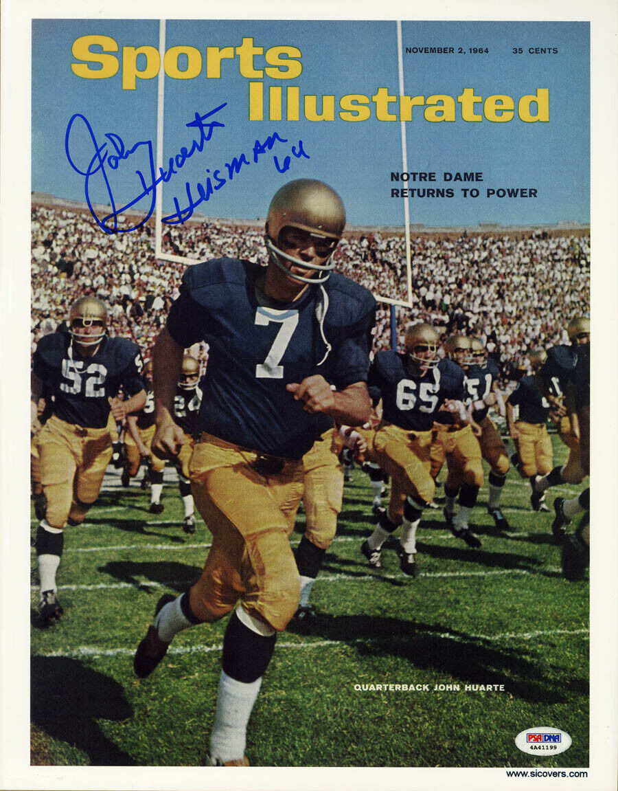 John Huarte SIGNED Sports Illustrated Print Notre Dame Irish PSA/DNA AUTOGRAPHED