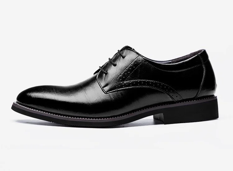 Qengg 2020 Flat Classic Men Dress Shoes Genuine Leather Wingtip Carved Italian Formal Oxford Footwear Plus Size 38-48 For Winter