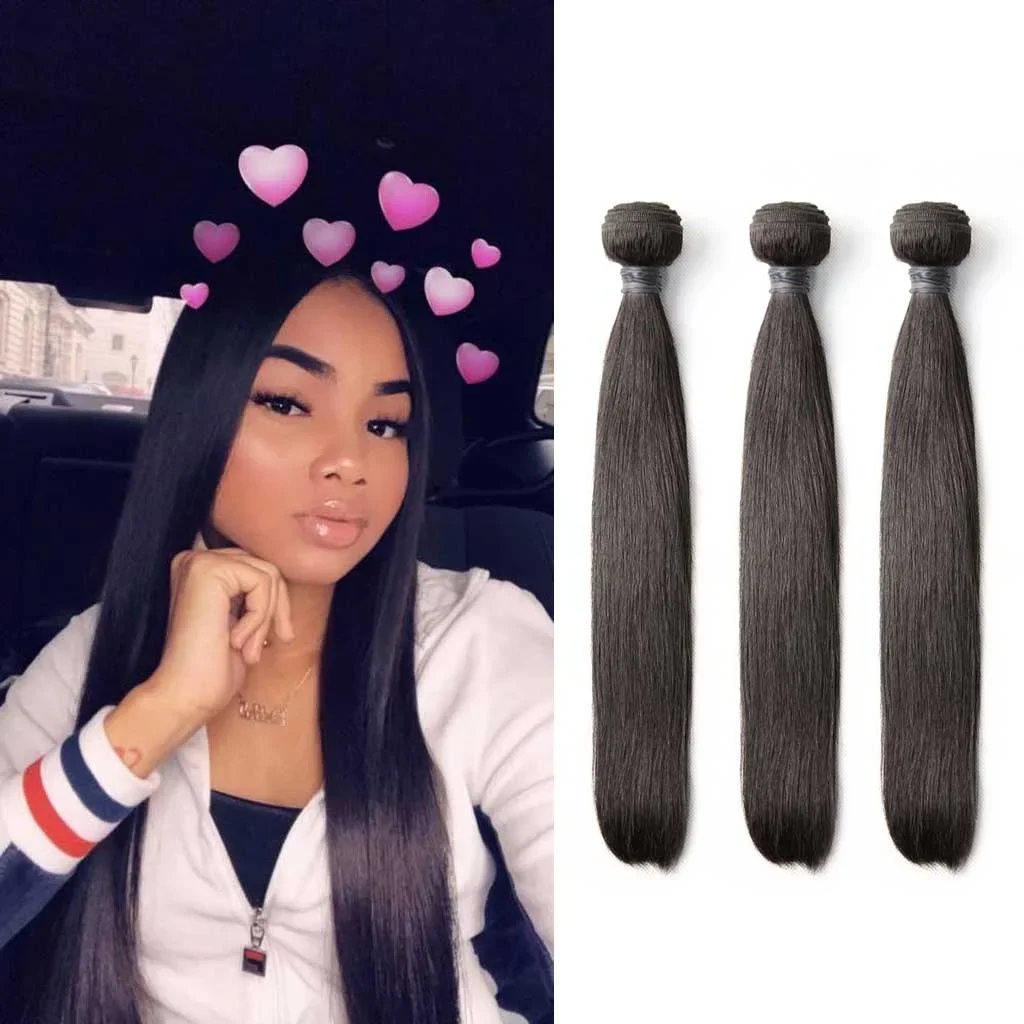12A 3PCS + 13X4/13X6 HD Lace Frontal Straight 3 Bundles with HD Lace Frontal Human Hair Extension