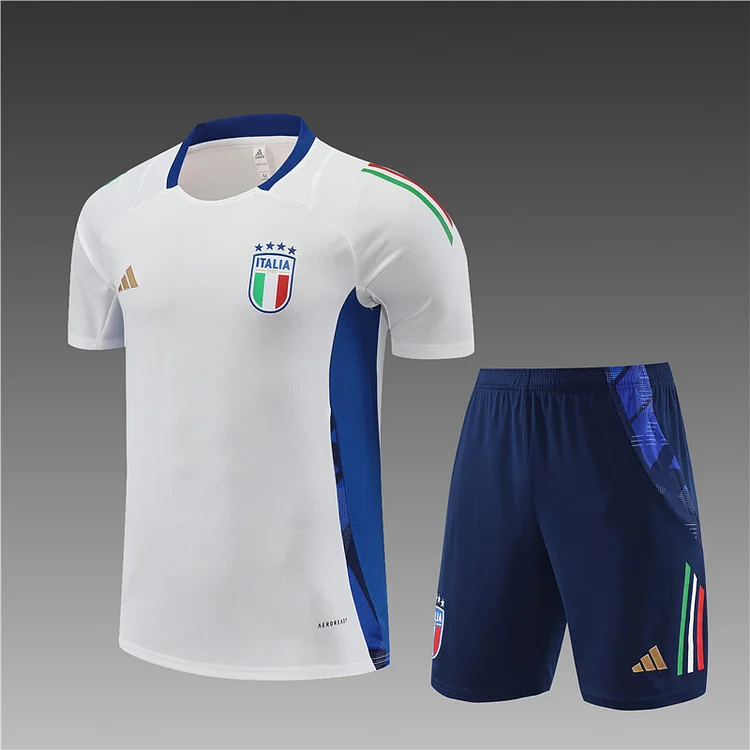 2024-25 Italy white short-sleeved training suit