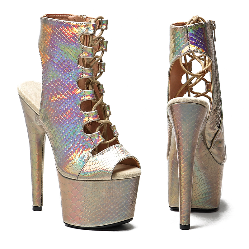 VCshoes 17CM/7inches Pole Dancing Shoes Models Catwalk Show High Heel Platform Boot Women Boots 2B