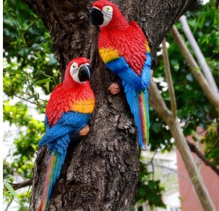 resin parrot statue