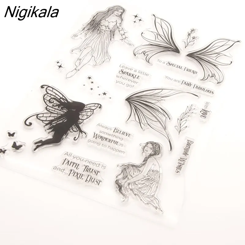 Nigikala Fairy Girl Clear Stamps for Scrapbooking Tampons Transparents ...