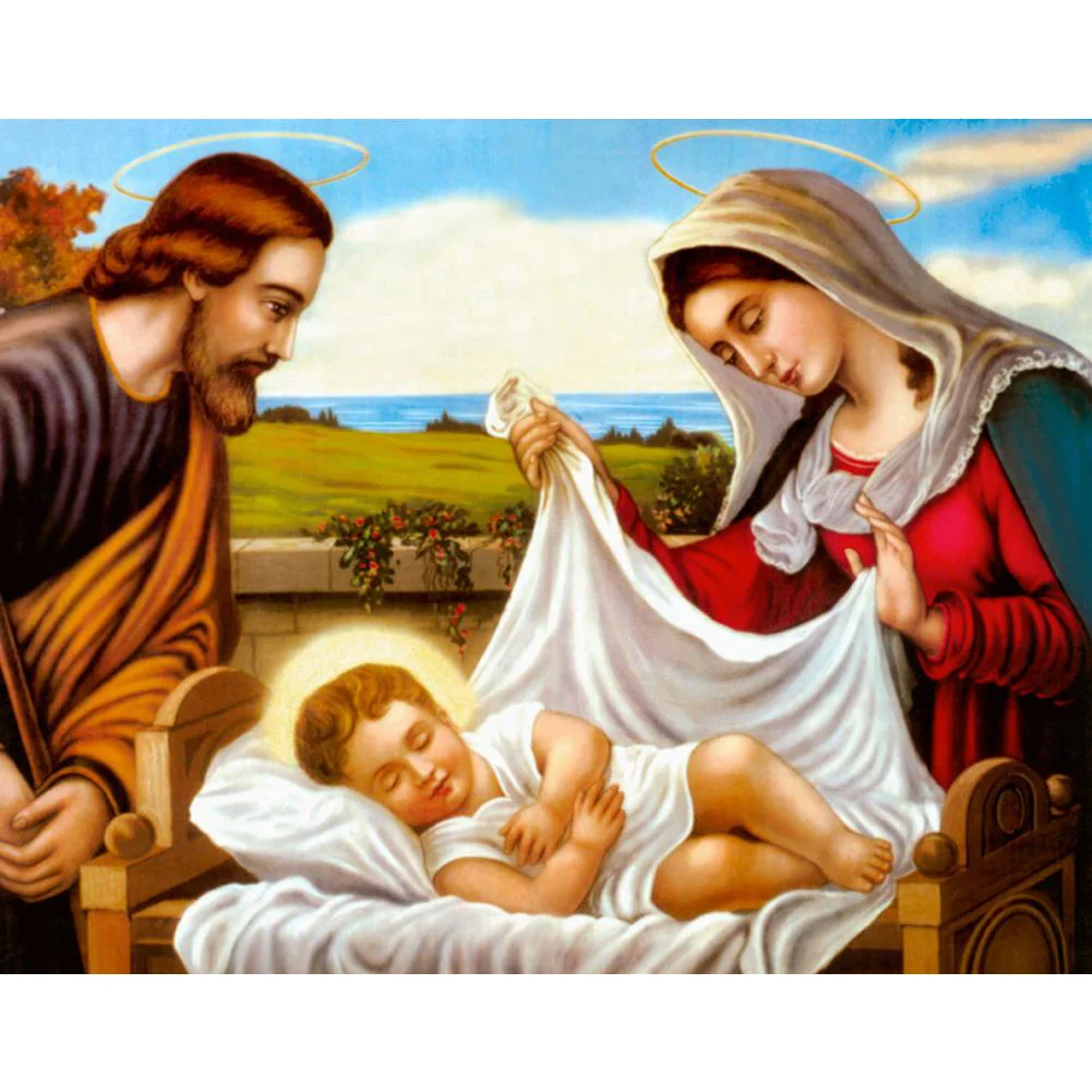 11CT punto de cruz estampado jesús (46*36cm)