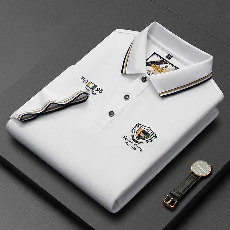 Men's Short Sleeve POLO Shirt Men's Business Casual Embroidered POLO Shirt