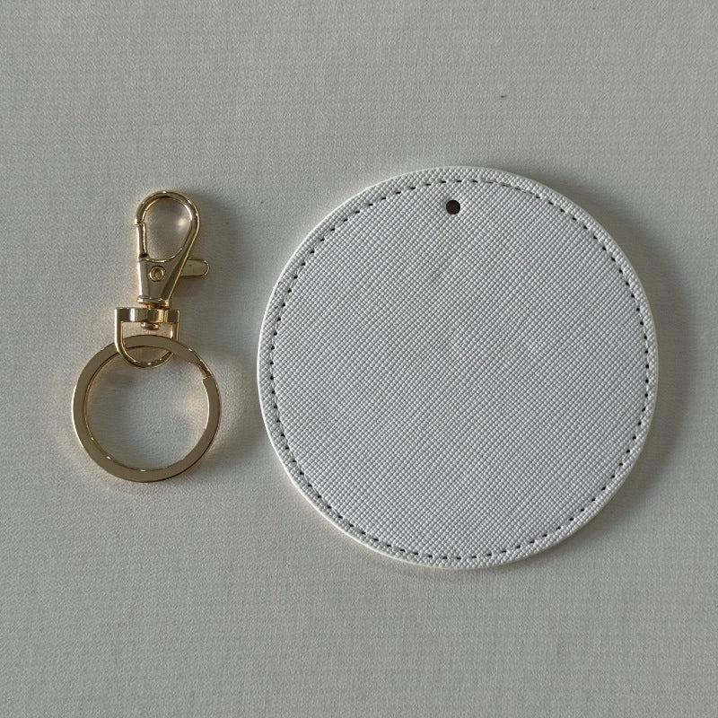 Elegant Minimalist Solid Color Pu Leather Unisex Keychain