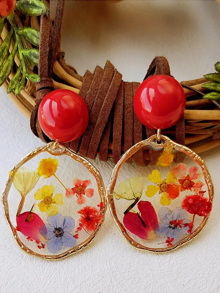 Pressed Flower Earrings - Garden Party