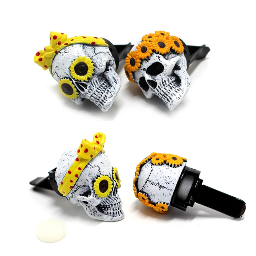 Ghost Head Aromatherapy Set Car Interior Air Vent Skull Smell Diffuser Clip
