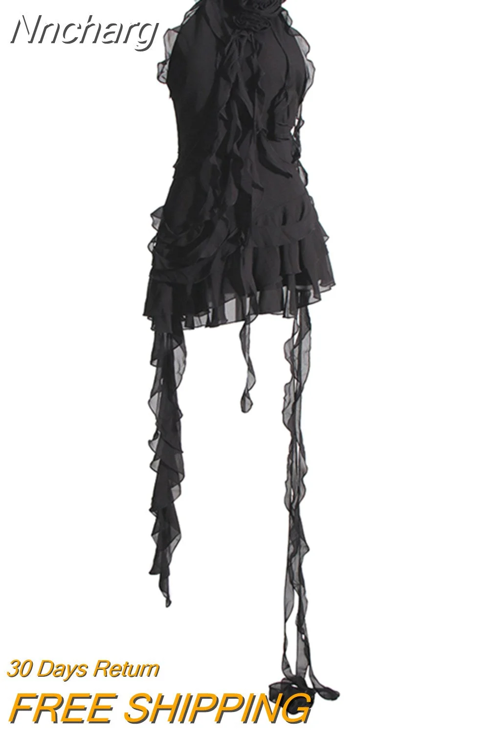 Nncharge Slim Dresses For Women Halter Sleeveless High Waist Mini Backless Sexy Summer Dress Female Fashion Clothing 2023