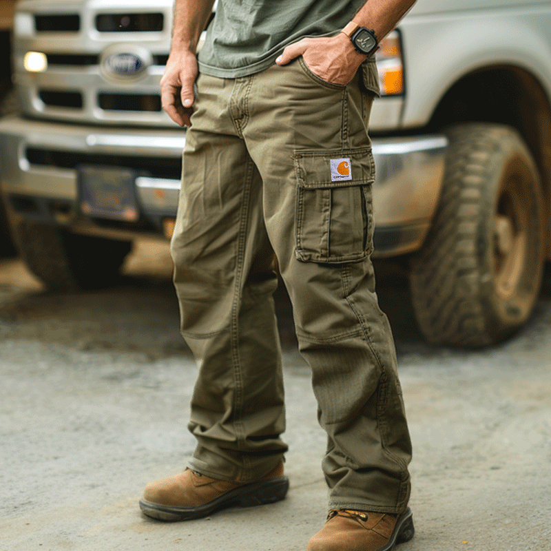 Vintage Cargo Pants With Multi-Pocket Design For Outdoor Adventures