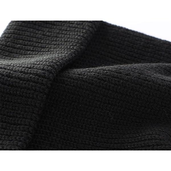Home Prefer Classic Men's Warm Winter Hats Acrylic Knit Cuffed Beanie Cap Daily Beanies Watch Hat One Size Black