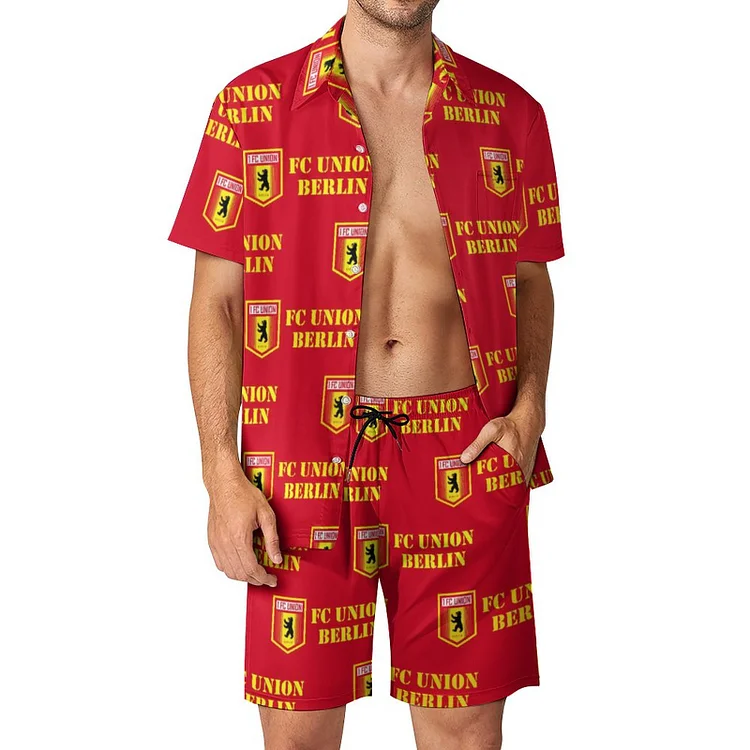 FC Union Berlin Lässiges Strandbekleidungsset Kurzärmeliges Hemd Plus Strandhose