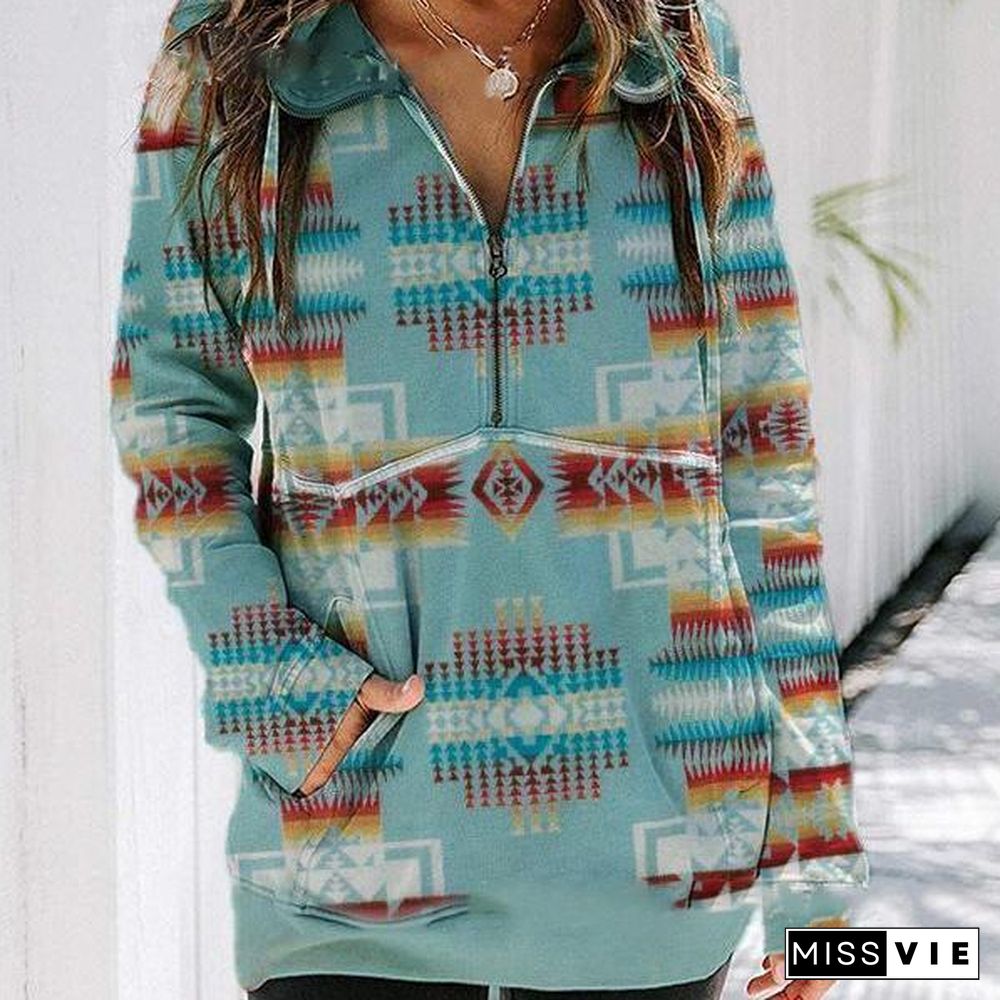 Autumn Zipper Pullover Pattern Top