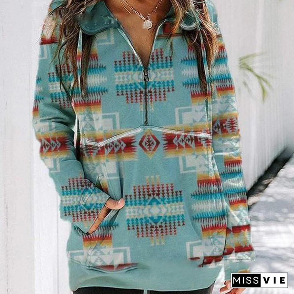 Autumn Zipper Pullover Pattern Top