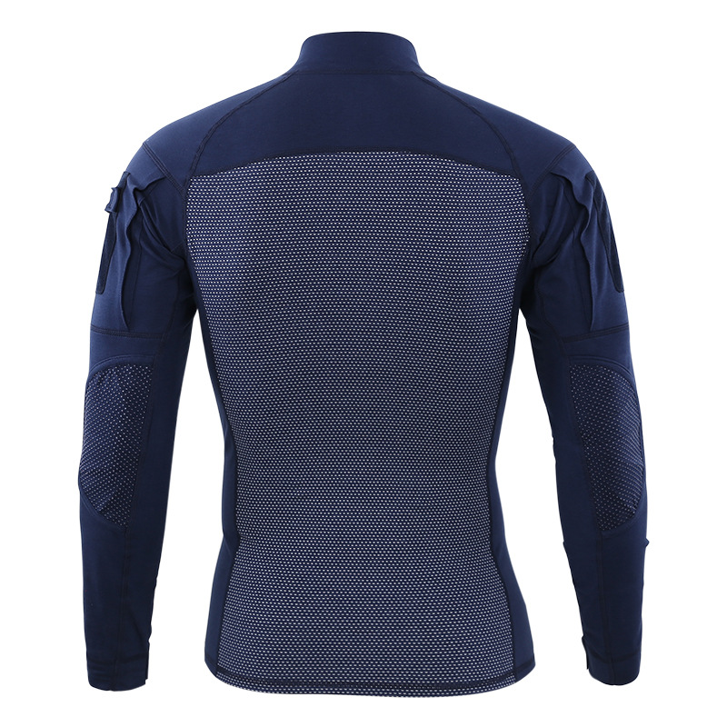 Camo Tactical Military Shirts Long Sleeve 1/4 Zipper Fit Combat Shirts