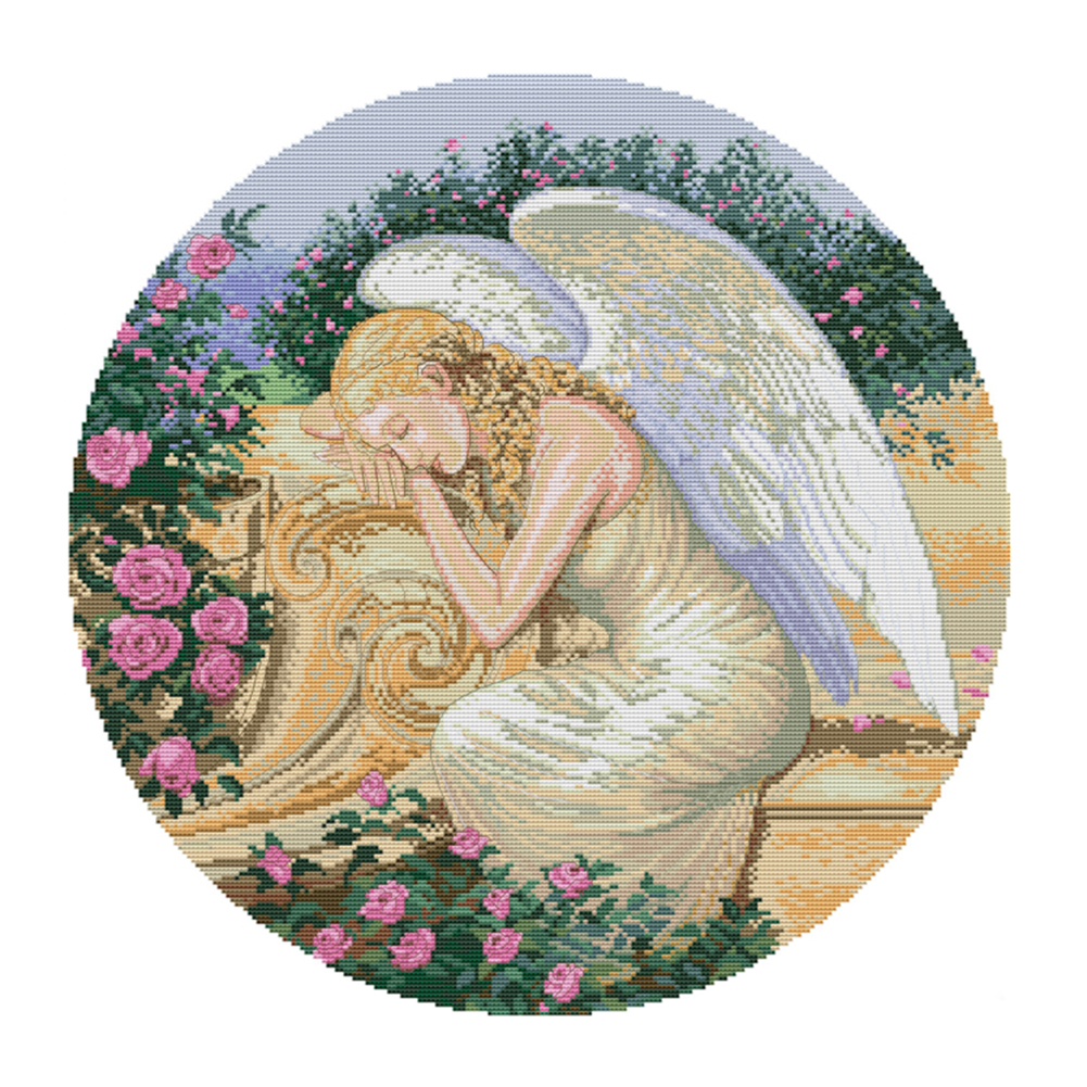 

Sleeping Angel - 14CT Stamped Cross Stitch - 48*48CM, 501 Original