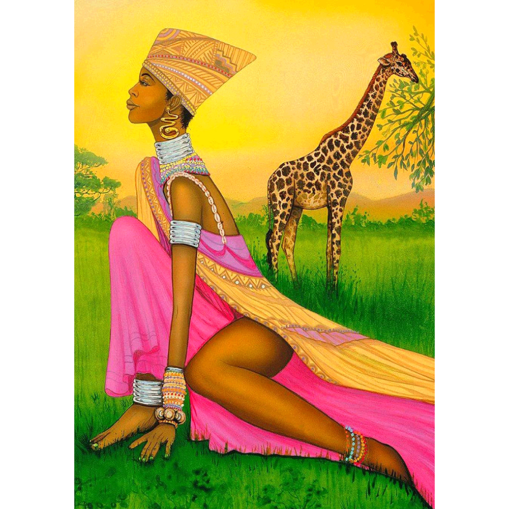 

Woman And Deer - Round Drill Diamond Painting - 30*40CM, 501 Original