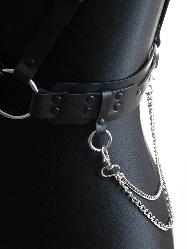 pornhint Pornhint Harness "Nadine Silver" of natural leather and high-quality belt accessories | Fashion Harness | Women Belt | Women Harness leather harness women