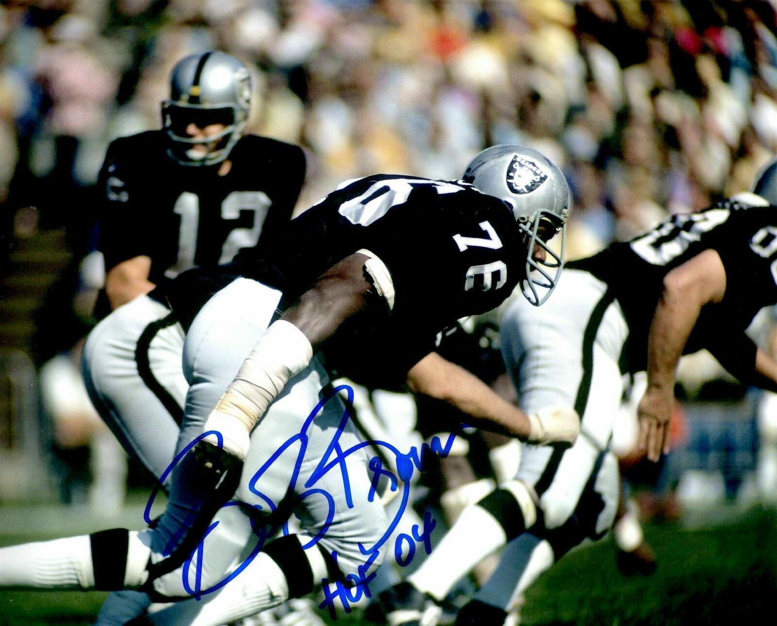 Bob Brown Autographed Signed 8x10 Vintage Photo Poster painting ( HOF Raiders ) REPRINT