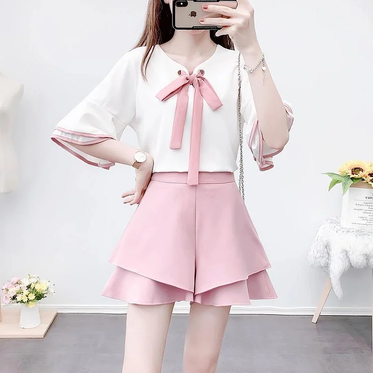 Sweet Bowknot Two-Piece Set P15744