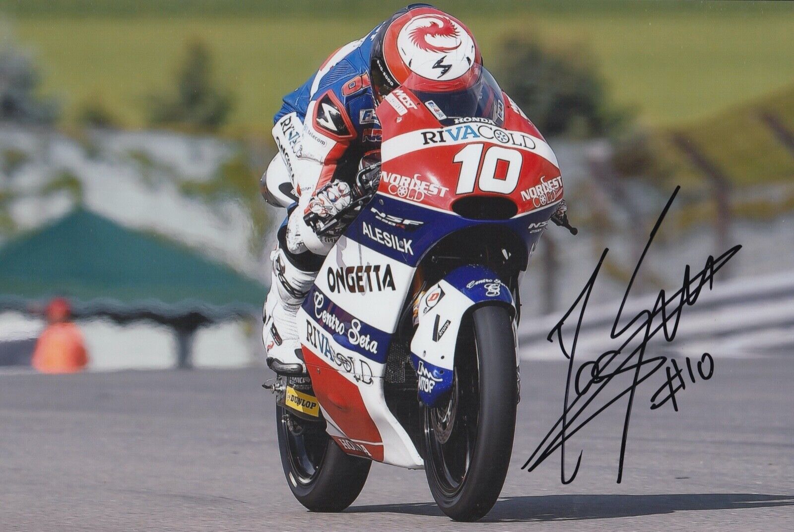 Alexis Masbou Hand Signed 12x8 Photo Poster painting MotoGP Autograph Ongetta Honda 2014 3