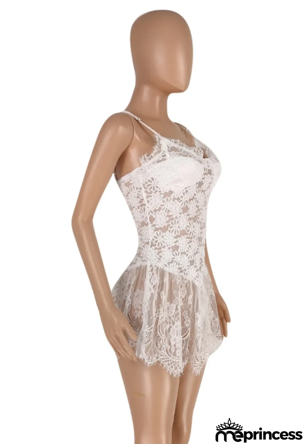 Summer White Lace Sexy Strap Party Dress