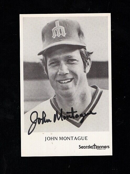 1977 JOHN MONTEGUE-SEATTLE MARINERS 1ST YR. VINTAGE TEAM POSTCARD SIZED Photo Poster painting