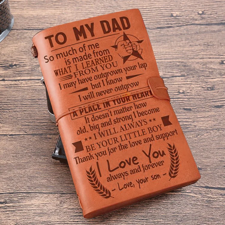 Son To Dad - Leather Journal -Embossed Vintage Diary Retro Refillable Writing Journal
