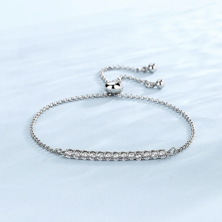 Diamond studded single row diamond bracelet