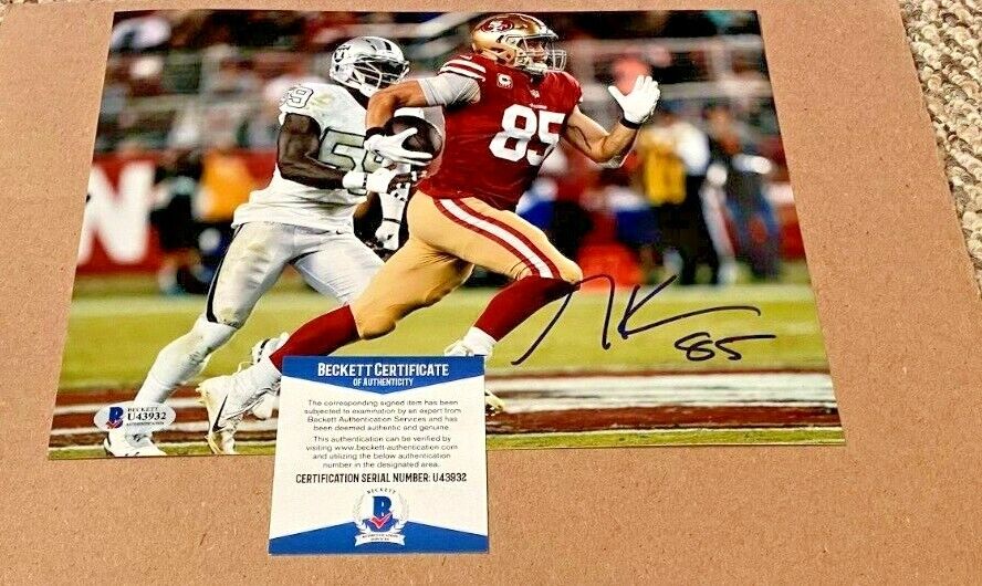 GEORGE KITTLE SIGNED SAN FRANCISCO 49ERS 8X10 Photo Poster painting BECKETT CERTIFIED #3