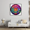 (US Only)Full Embroidery cotton Thread 11CT Printed Mandala Cross Stitch Kit 40x40cm