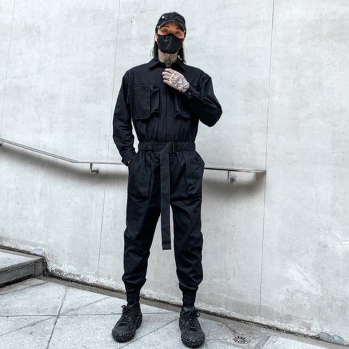 Dawfashion-Trendy Loose Japanese Street Fashion Jumpsuit National Tide Overalls-Yamamoto Diablo Clothing