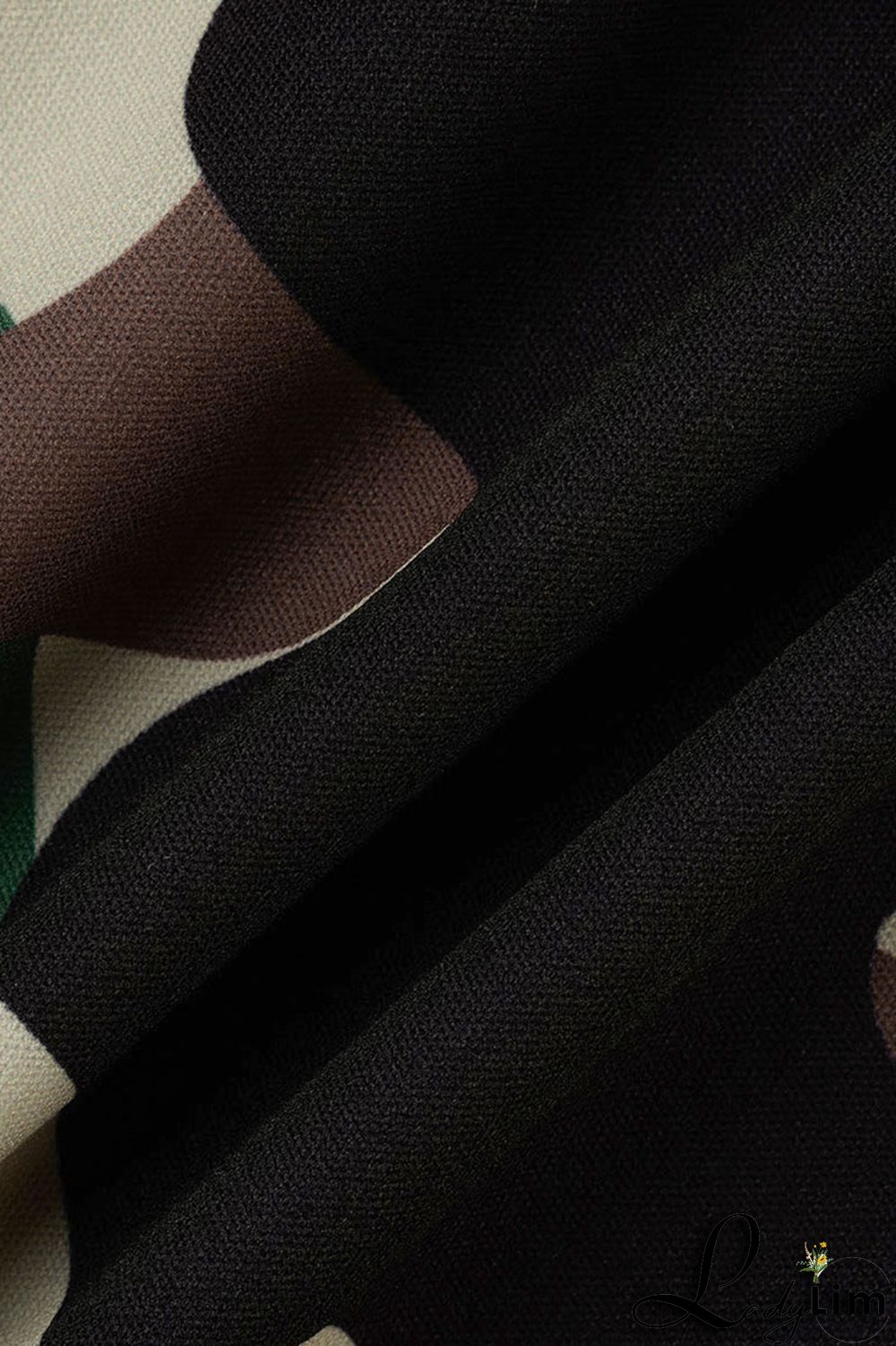 Light Brown Casual Print Camouflage Print Patchwork O Neck Short Sleeve Two Pieces