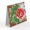 (US Only)8PCS Flowers DIY Diamond Art Mosaic Postcards for Festivals and Celebrations