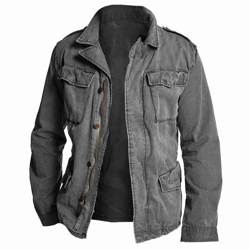 Men's Vintage Casual Workwear Field Jacket 67912635TO - Helixace