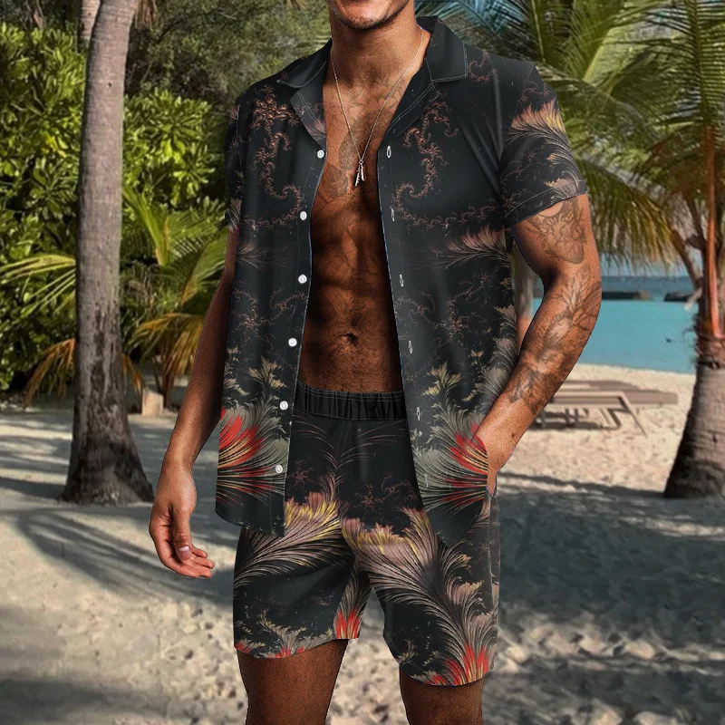 Men's Casual Printed Two Piece Set