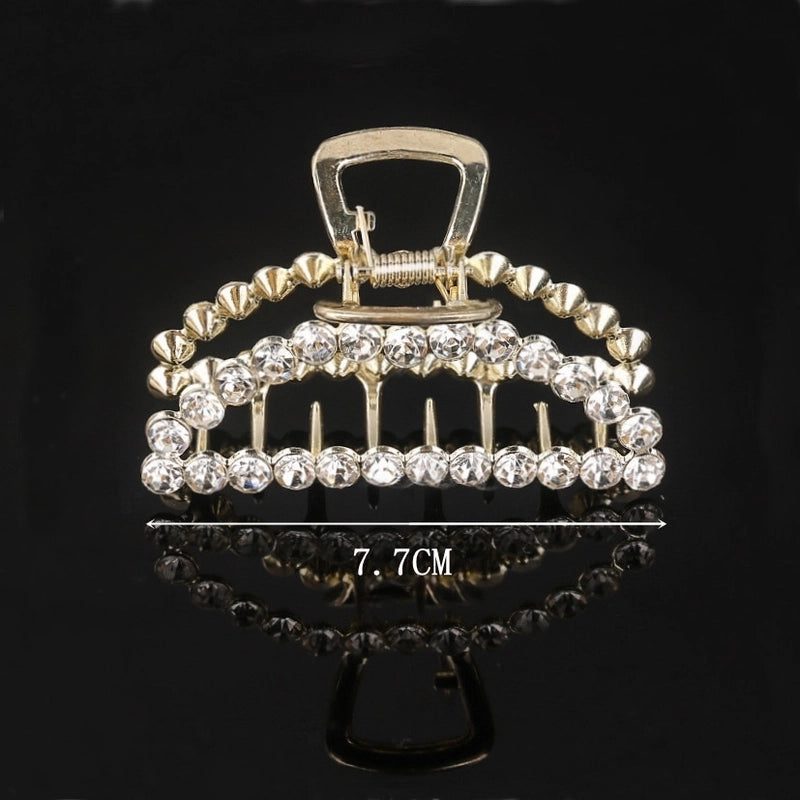 Minimalist Solid Color Alloy Inlay Rhinestones Hair Claws 1 Piece