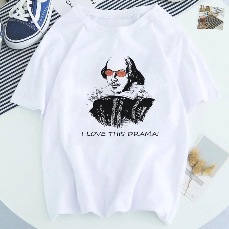 New Harajuku Gothic Female Shakespeare Tshirt Women Summer Fun Letter Print Casual T-shirts Fashion Short-sleeved Tops & Tees
