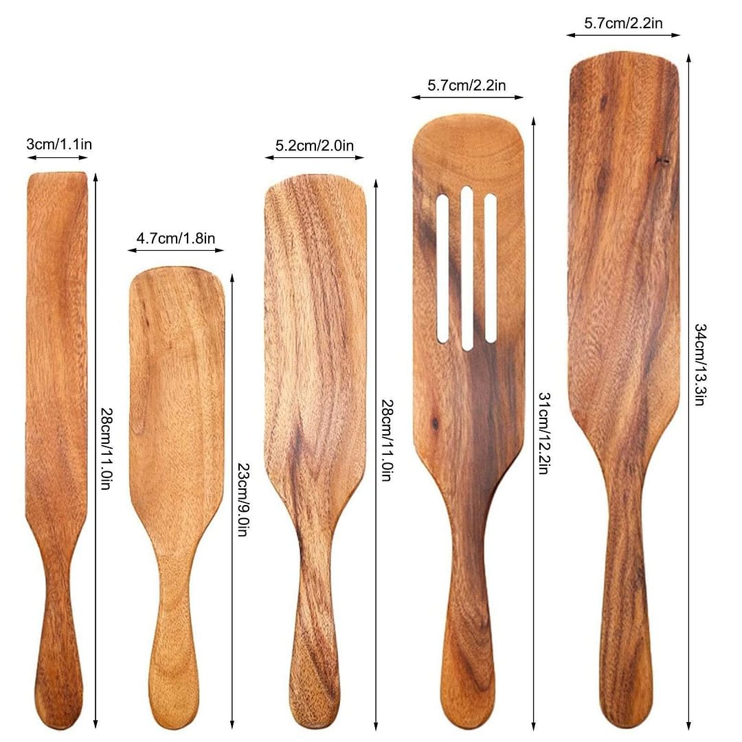 teak spurtle set