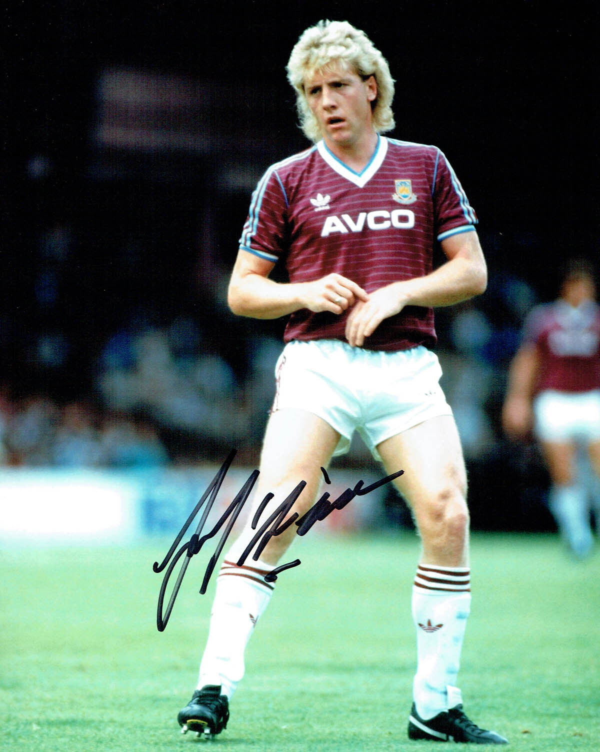 Frank McAVENNIE Signed Autograph 10x8 Portrait Photo Poster painting AFTAL COA West Ham United