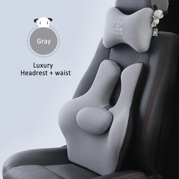 2021 New Car Neck Headrest Memory Cotton Cellular Grid Lumbar Pillow Seat Breathable Head Support Backrest Cushion