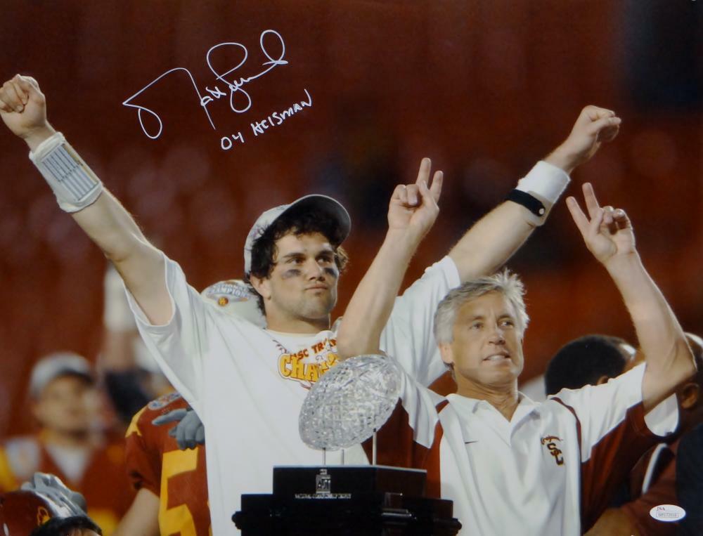 Matt Leinart Signed USC Trojans 16x20 Arms In Air Photo Poster painting W/ Heisman- JSA W Auth