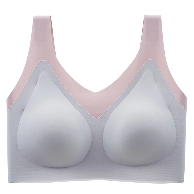 CINOON Bra For Women Seamless Latex Bra Push Up Bralette With Gathers Pad Brassiere Bra Wireless Female Intimate Comfortable Bra