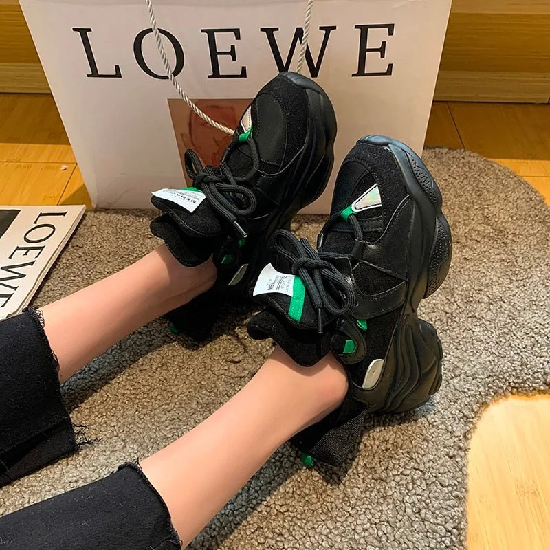 Platform Sneakers For Women 2021 Spring Luxury Designers Ladies Sports Casual Shoes Woman Fashion Old Dad Shoes Platform Sneaker