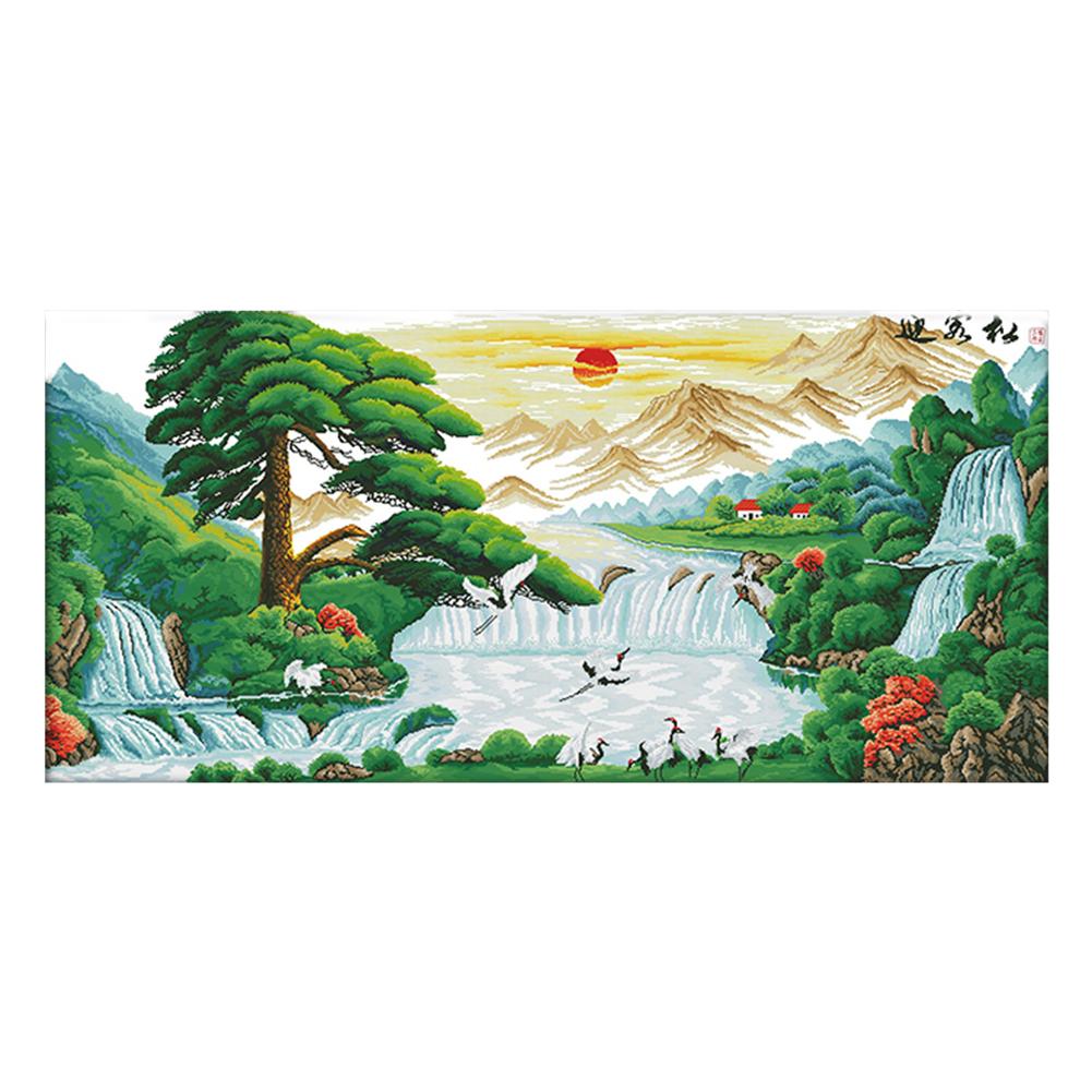

Welcome Song - 14CT Stamped Cross Stitch - 142*71cm (Big Size), 501 Original